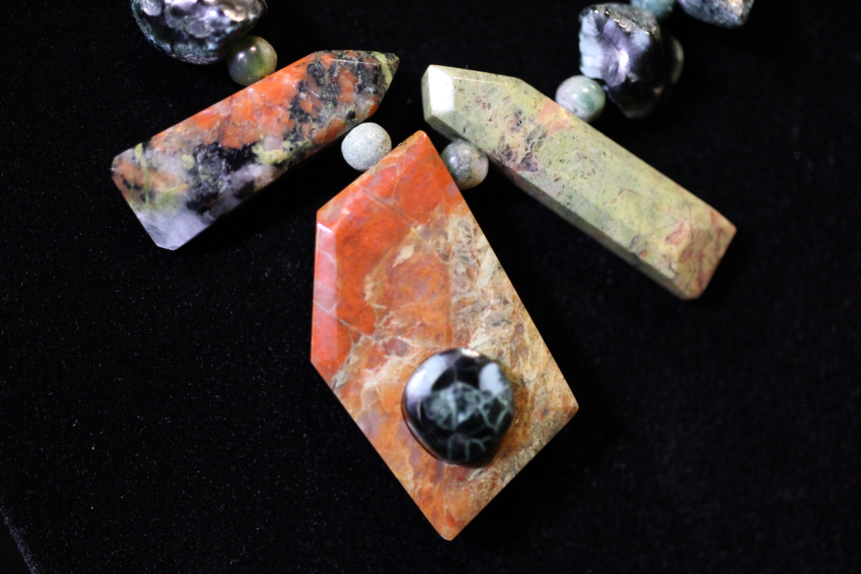Michigan Greenstone Jasper Unakite Hand Carved Artistic Etsy