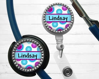 Personalized ID badge Reel or Personalized Stethoscope ID Tag