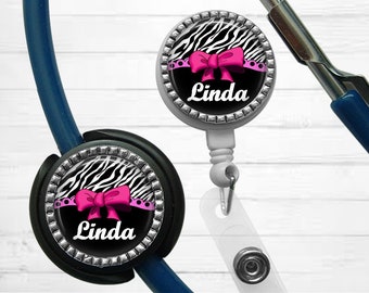 Personalized ID Badge Reel or Personalized Stethoscope Tag