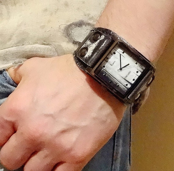 Mens watch vintage watch boyfriend gift leather watch mens Etsy