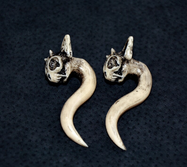 Sphynx cat Gauges cat Cat plugs Cat earrings Black ear Etsy