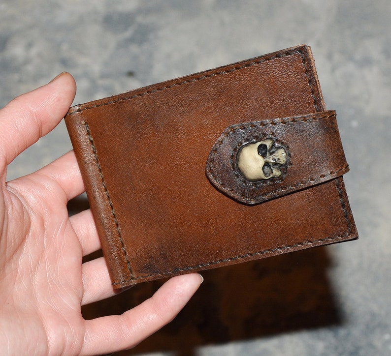 Money Clip Wallet Leather Money Clip Wallet Men Leather Etsy - image 0