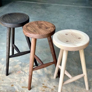 Custom Stools, handmade stool, kitchen stool, counter hight stool, walnut stool, white oak stool, oak stool, wood stool, wooden stool