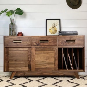 Record cabinet, record storage, vinyl cabinet, vinyl storage, credenza, record stand