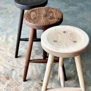 Custom Stools, handmade stool, kitchen stool, counter hight stool, walnut stool, white oak stool, oak stool, wood stool, wooden stool image 4