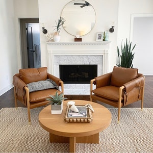 White Oak Coffee Table, wood coffee table, round coffee table, circular coffee table, mid century coffee table, modern coffee table