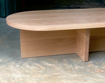 Oval coffee table, oak coffee table, mid century coffee table, rectangular coffee table, wood coffee table, modern coffee table