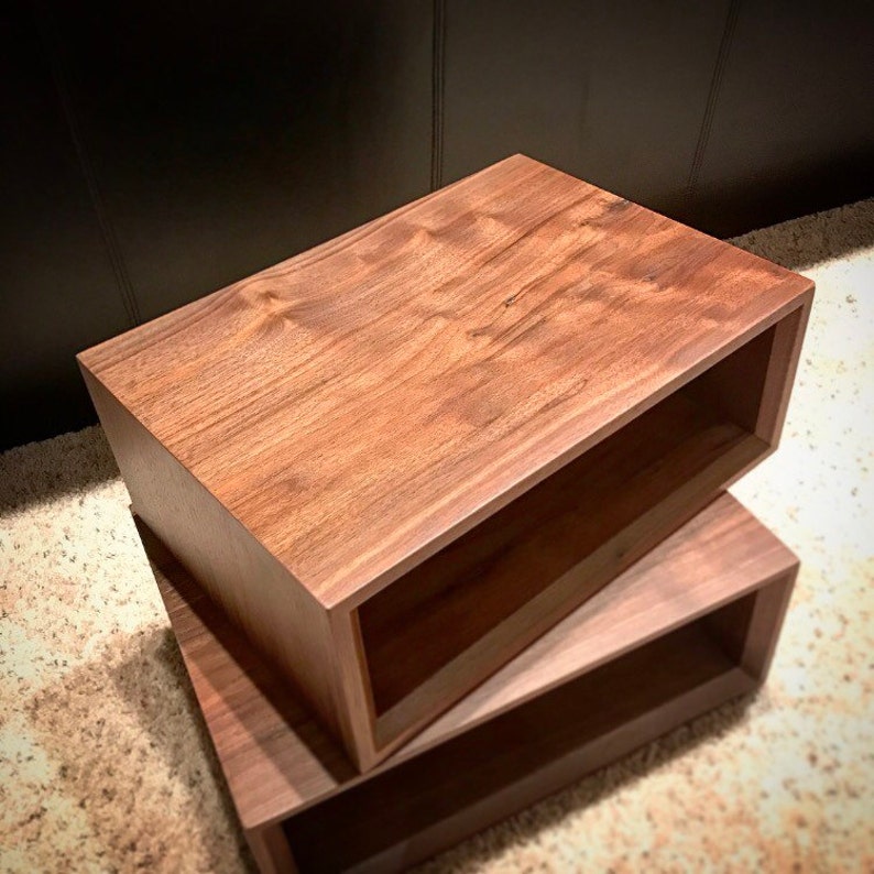 black walnut floating nightstands nightstands end tables walnut nightstands wood nightstands nightstand Floating nightstands