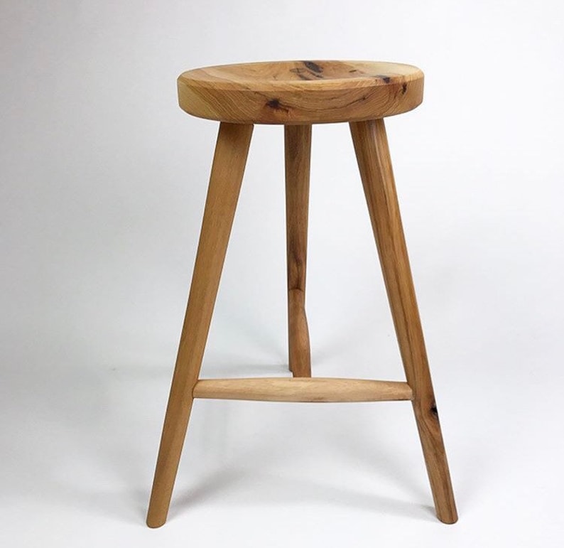 Custom Stools, handmade stool, kitchen stool, counter hight stool, walnut stool, white oak stool, oak stool, wood stool, wooden stool image 8