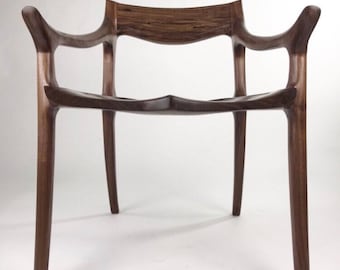 Maloof low back chair, dinning chair, Sculpted chair, chair and ottoman