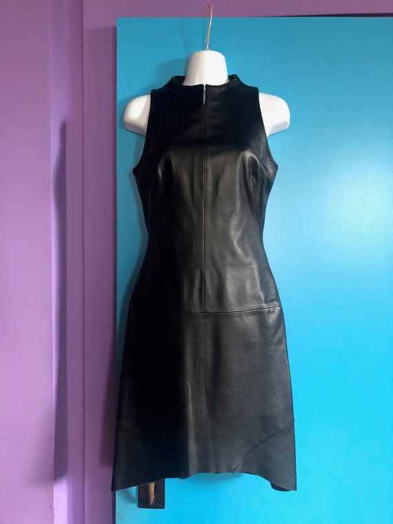 Black Leather Vintage Versus by Versace Dress