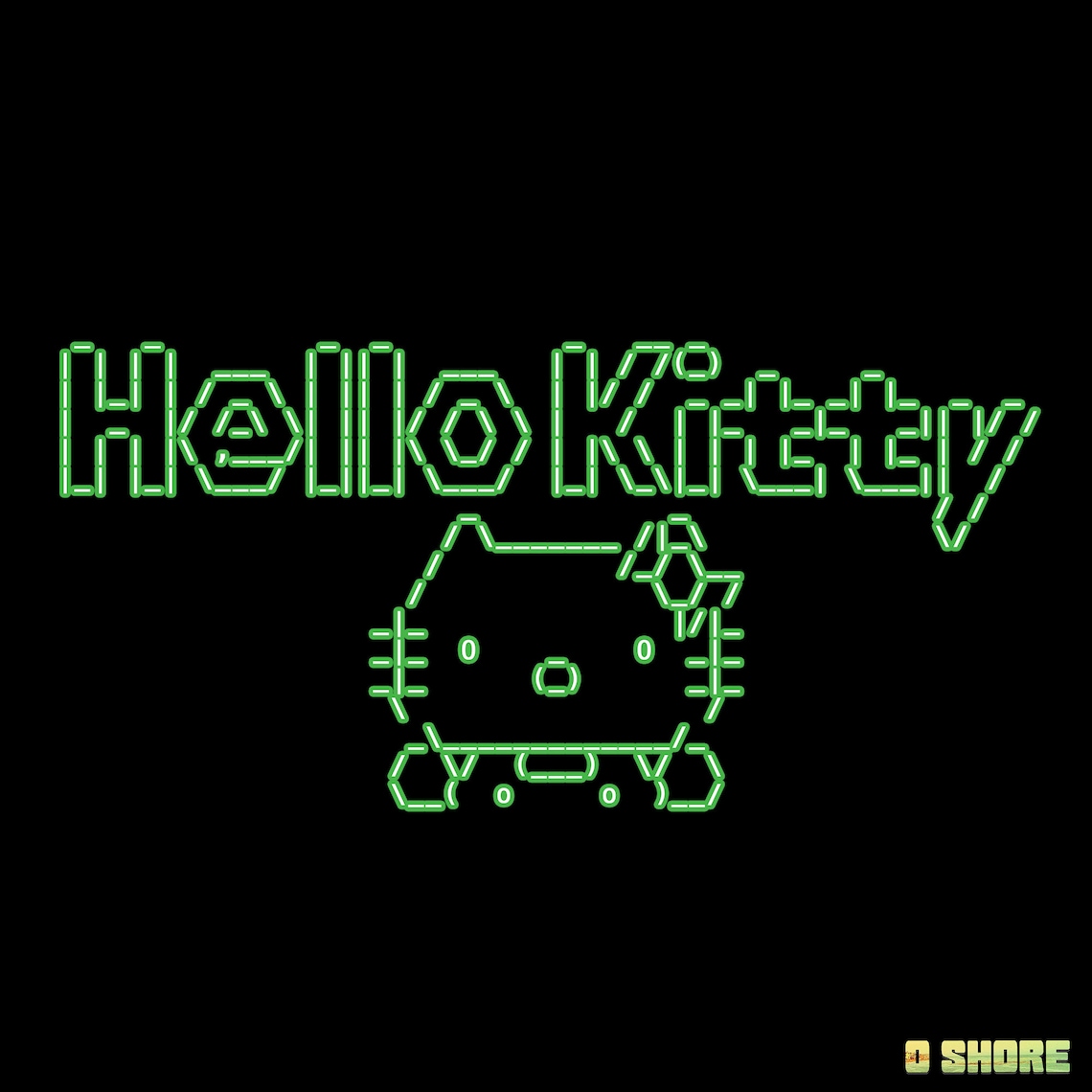 Hello Kitty ASCII Computer Text Art Women's Tshirt Etsy