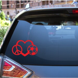 Peace Love Fußball | Auto Aufkleber für Sie | Mama Leben Aufkleber | Geschenke für Sie | Geschenke für Mama | Auto Aufkleber und Aufkleber Benutzerdefinierte Farben und Größen