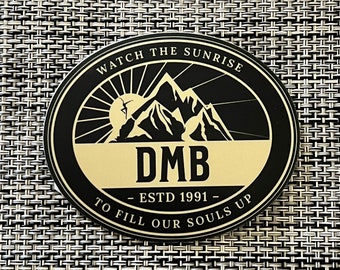 Watch the Sunrise to Fill Our Souls Up DMB Crush Green Mountains Oval | Sticker Slap  2.5&quot; x 3&quot; Matte Finish
