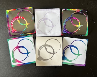 Coffee Rings Vinyl Decal Sticker 4&quot;x 4&quot; - Custom Sizes Available
