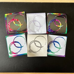 Coffee Rings Vinyl Decal Sticker 4&quot;x 4&quot; - Custom Sizes Available