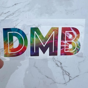 DMB Tie Dye Vinyl Decal 1.5&quot; x 4.0&quot;