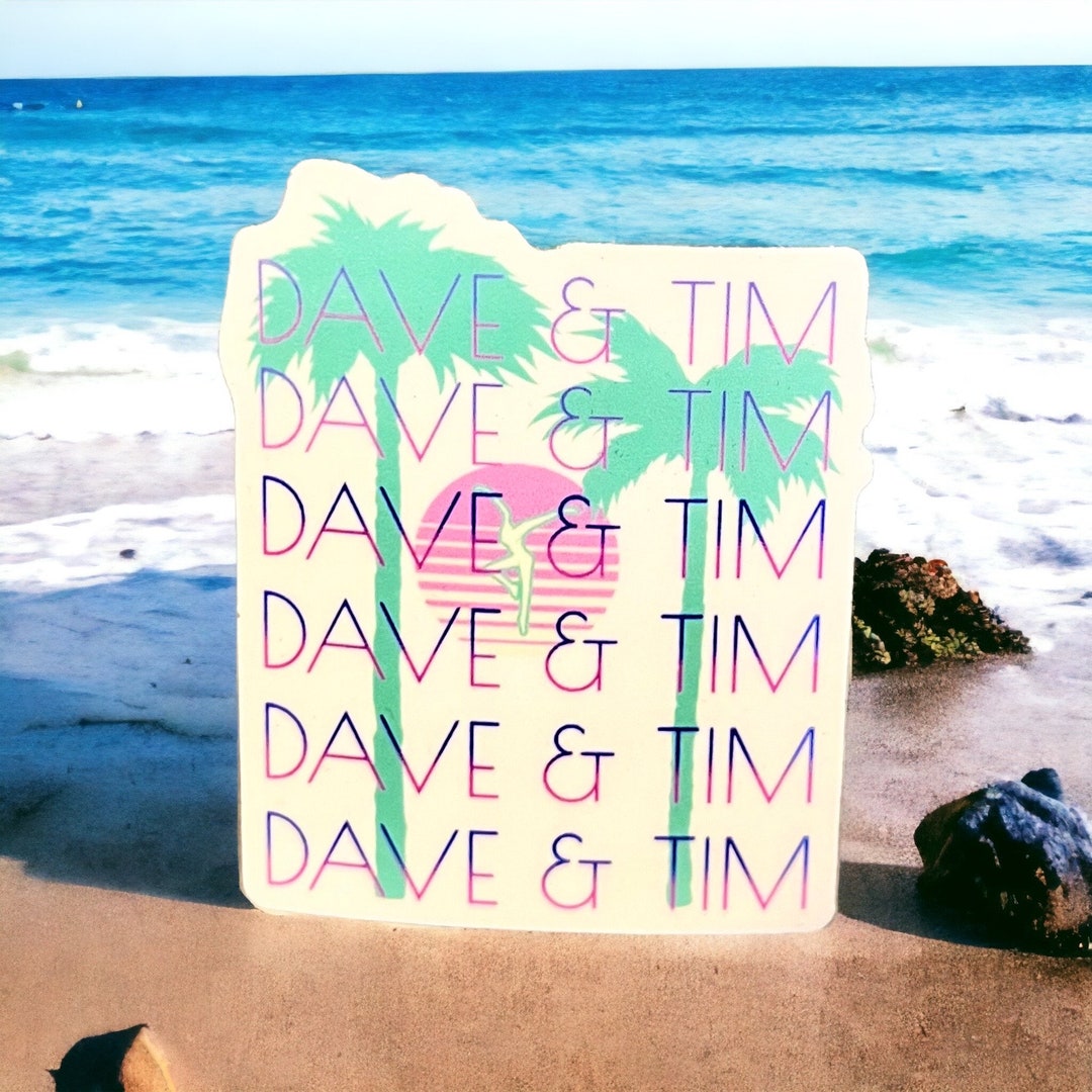 Dave & Tim Mexico 2024 Teal Palm Trees Purple Sun Sticker Slap Etsy