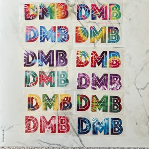 DMB Tie Dye Vinyl Decal | 12 Tie Dye Color Options | 1.5&quot; x 4.0&quot;