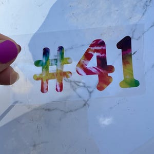 41 Tie Dye Vinyl Decal 1.5&quot; x 3&quot;