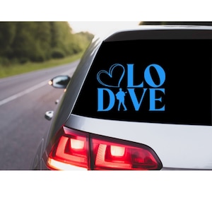 LOVE Heart Dave Vinyl Decal Sticker Car Window Laptop Tumbler Custom Colors 3 &quot; / 3.5&quot; / 4&quot; Width Custom Sizes