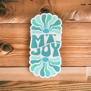 Mt. Joy Teal White Blue Retro Waves | Sticker Slap | Matte Finish 3&quot; x 1.5&quot;