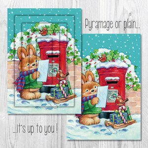 Printable Cute Christmas Card Project. Pyramage design with insert. image 2