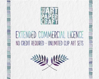 No Credit Required Extended Commercial Licence for Unlimited Clip Art Sets