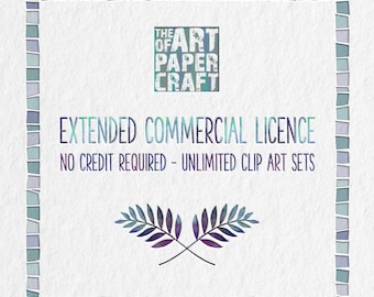 No Credit Required Extended Commercial Licence for Unlimited Clip Art Sets