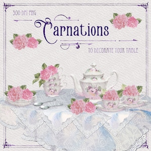 Watercolour Shabby Chic Vintage Tea Party Clip Art image 2
