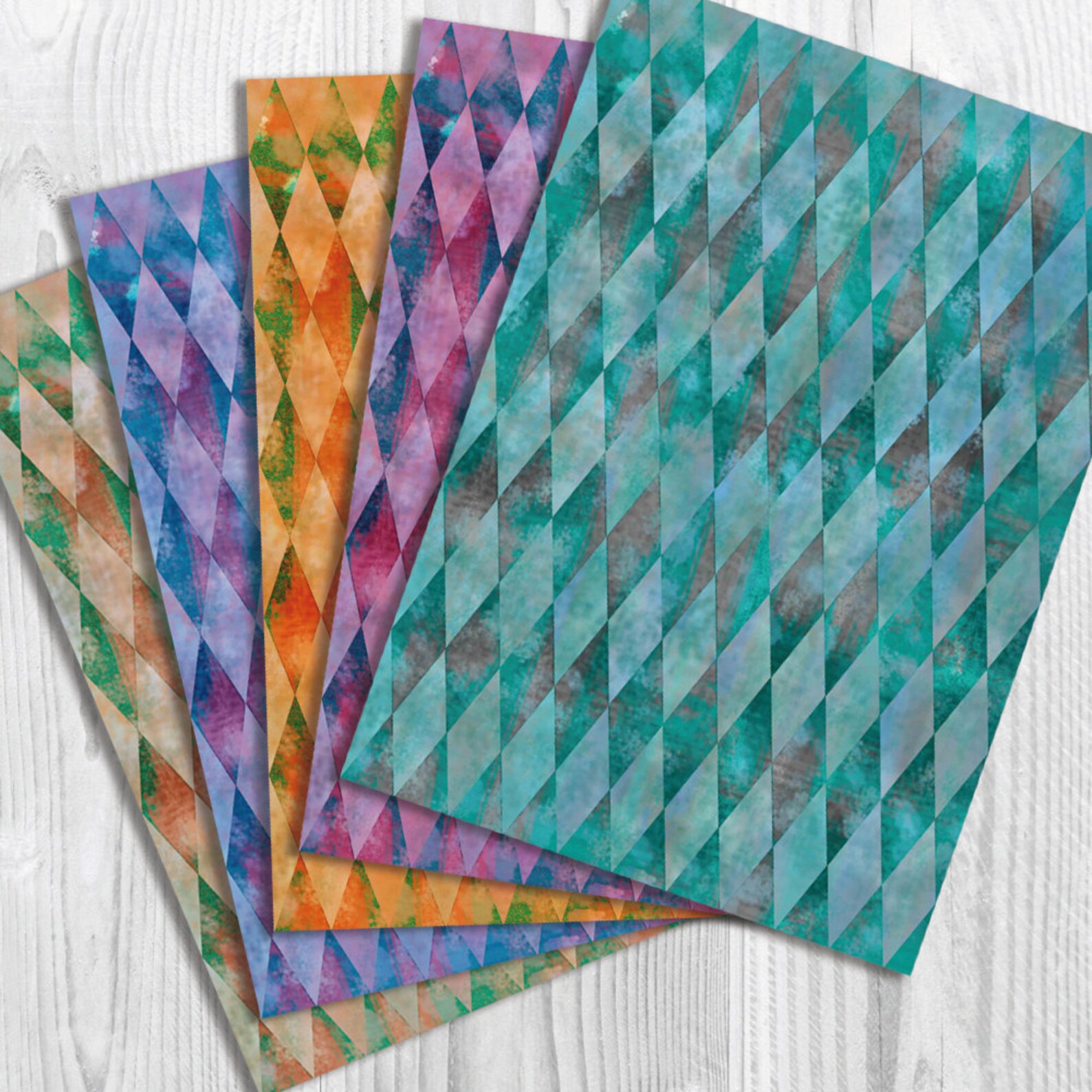 Printable Harlequin Papers A4. Perfect for Handmade Greeting Cards