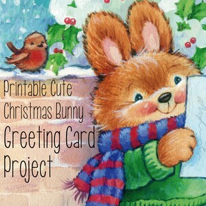 Printable Cute Christmas Card Project. Pyramage design with insert. image 1