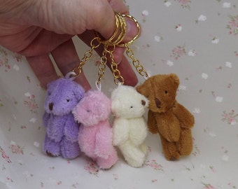 Cute Bear Key Chain Resin Bow Bell Rabbit Keychain Weaving Fashion