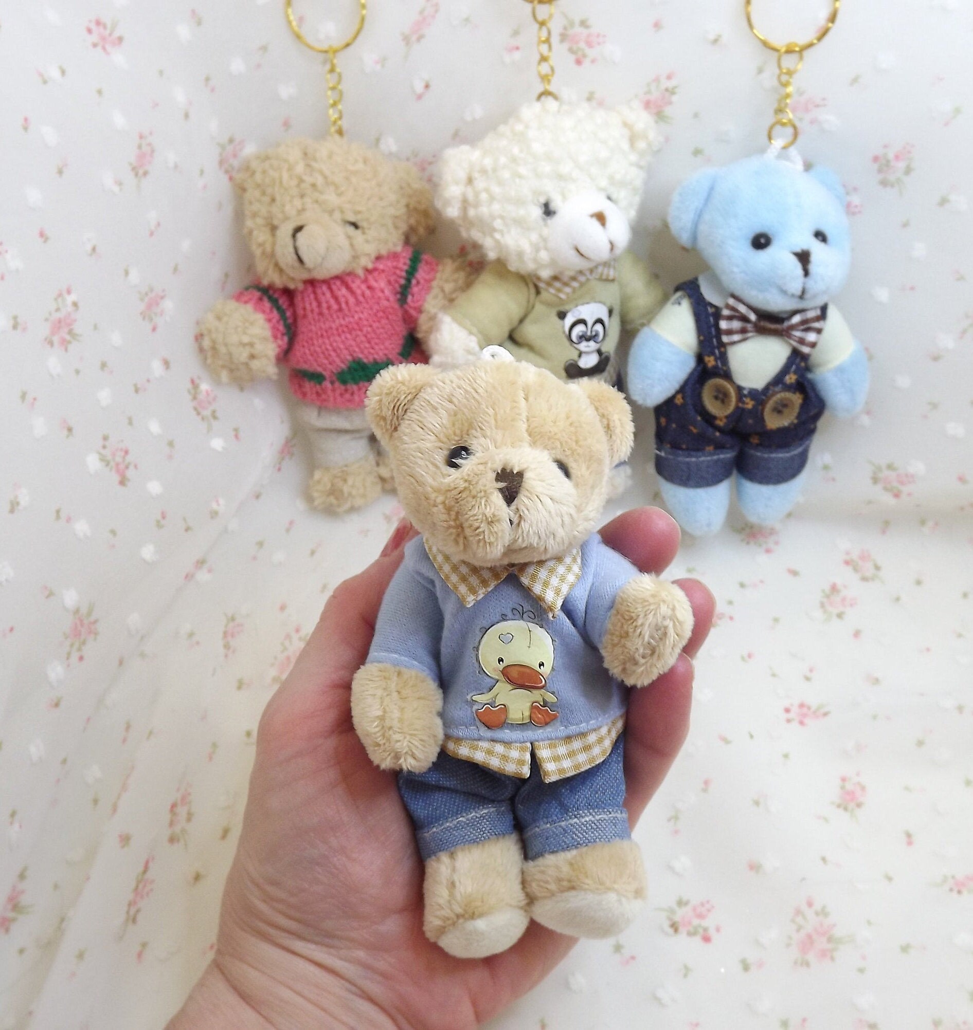 Miniature Teddy Bears. Bear Key Chains. Women's Key Chains