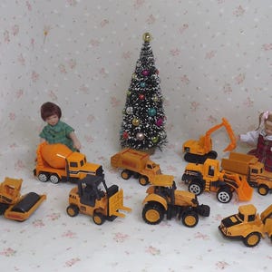 Miniature Construction Vehicles, Dollhouse Train Layout Upgrade Accessories image 1