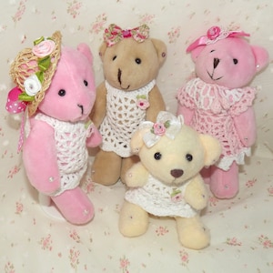 Miniature Plush Teddy Bears. Bear Key Chains. Bear Pendants. Handmade Bears. Bear Brooch. Bear Ornaments. Small Bears. Dressed Bears