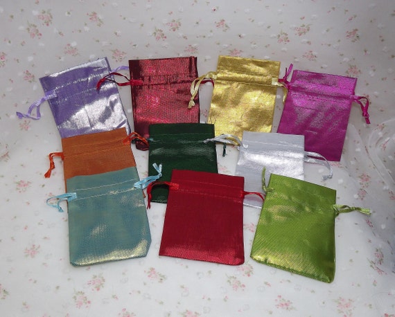 Bolsas de joyería de tela brillante con cordón. Pequeñas bolsas de regalo  de tela. Bolsas de almacenamiento de joyas. Bolsas de regalo de ducha.  Bolsas de fiesta de cumpleaños -  México