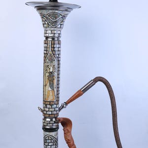 Ultimative pharaonische Perlmutt-Shisha - Handgefertigte ägyptische Shisha-Pfeife, Einzigartiges Handwerkerstück, das keine zwei gleicht