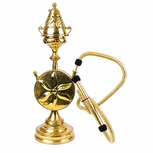 Luxury Egyptian Hookah Handmade Brass Chiller Shisha Pipe table top Collectible