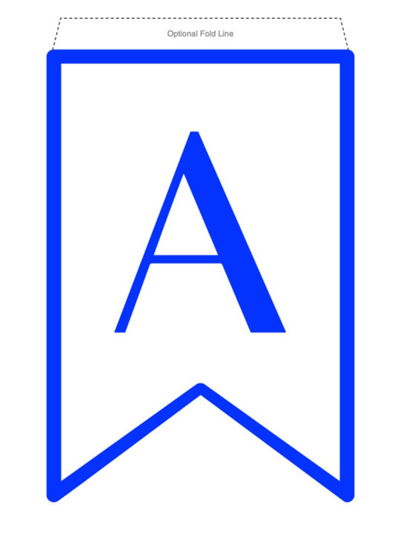 Printable Banner Blue Frame Blue Letters A-Z, 0-9, Punctuation DIY Your ...