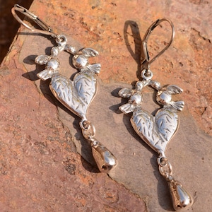 Sacred Heart with Doves Milagro Sterling Silver