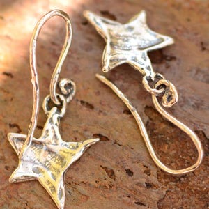 Sterling Silver Dancing Star Earrings on Handcrafted Ear Wires