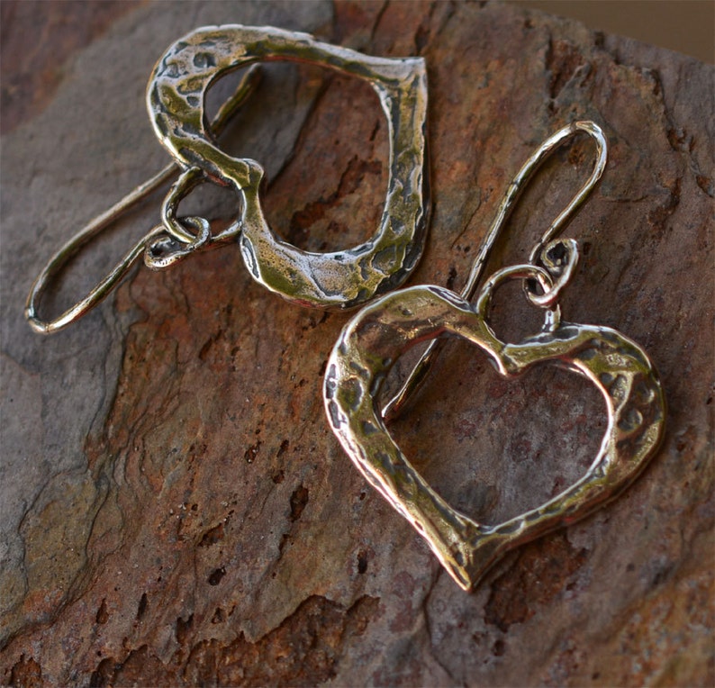 Artisan Sterling Silver Heart Earrings