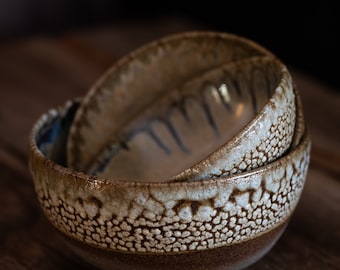 Handmade ceramic bowl set - soup bowl - dinnerware set of 3 bowls