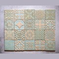 Bluish Mint Handmade Ceramic Rustic Tiles for Kitchen/Bathroom Backsplash - Wall Tile - Decorative Tile