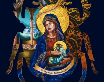 An Inordinate Fondness for Beetles Fine Art Print Virgin Mary with Baby Jesus Grub Larvae