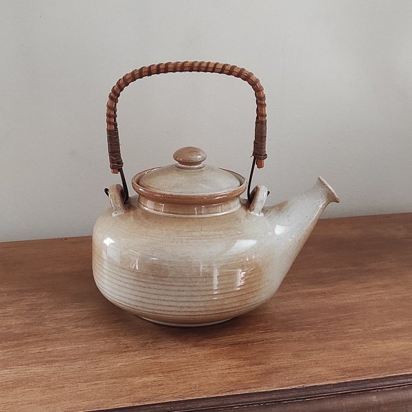 French ceramic teapot, 1970s / wabi sabi rustic country boho chic folk cottage france