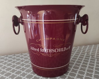 Rare Vintage French metal ROTHSCHILD & Cie Champagne Bucket Ice Cooler, Made In France