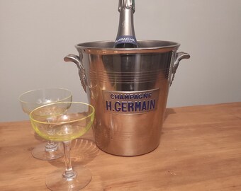 French Art Deco Champagne Ice Bucket Cooler / H. GERMAIN / ARGIT / Vines Decor /
