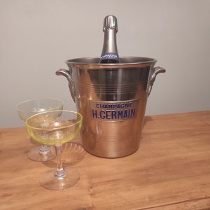 French Art Deco Champagne Ice Bucket Cooler / H. GERMAIN / ARGIT / Vines Decor /